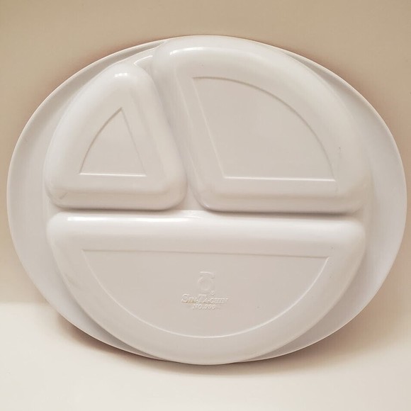 Vintage Melamine Childs Plate Divided Dish Train Plane Car Some Marks See Photos - Picture 8 of 8